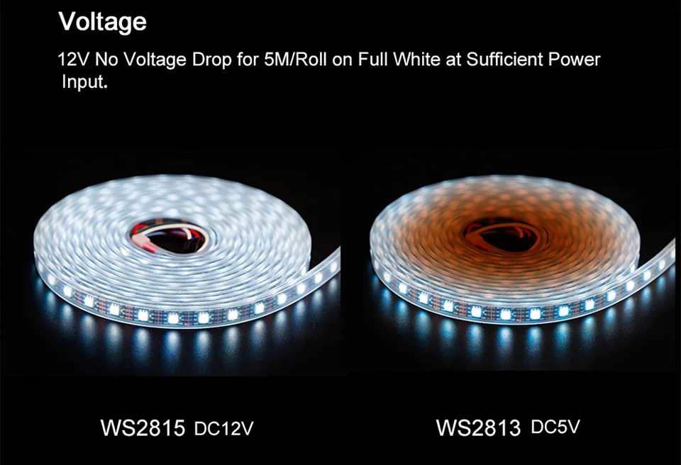 DC12V WS2815 RGB светодиодный Пиксели ленты(WS2812B/WS2813) светильник индивидуально адресуемых двойной сигнала синхро-адаптер длиной 1 м/5 м 30/60/144 Пиксели/светодиодный s/m