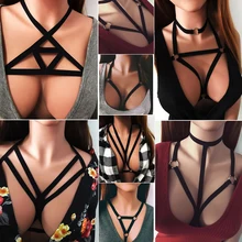 9 видов Горячие Для женщин пикантные открытые клетка бюстгальтер топы Эротика бинты крест гот тела ремни Связывание Белье Холтер бюстгальтер подвязки ремень