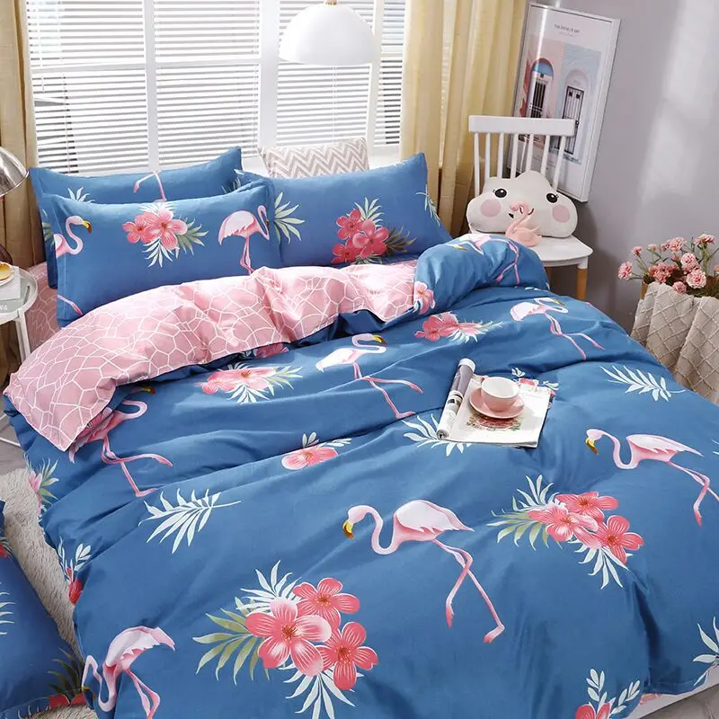 

4PCS Bedding Set Twin Queen Single Size Duvet Cover Set Flannel Bedclothes Duvet Cover Sheet Pillowcase Adult Bed Set Luxury