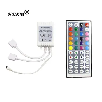 

44 Keys Dual Connectors IR Remote RGB Controller Output DC12V 2 Ports Dimmer For 3528 5050 SMD RGB LED Strip light Control