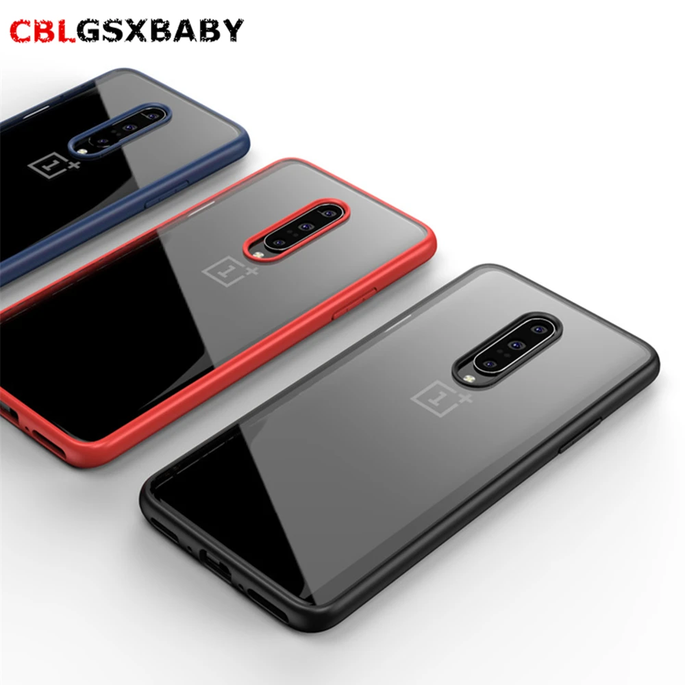 phone case for One Plus font b 7 b font case shockproof transparent acrylic reinforced corner