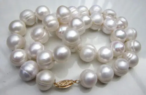 

ddh003065 HUGE AAA+ 11-13MM South Sea White Baroque Pearl Necklace 18"14KGP GOLD CLASP 28% Discount