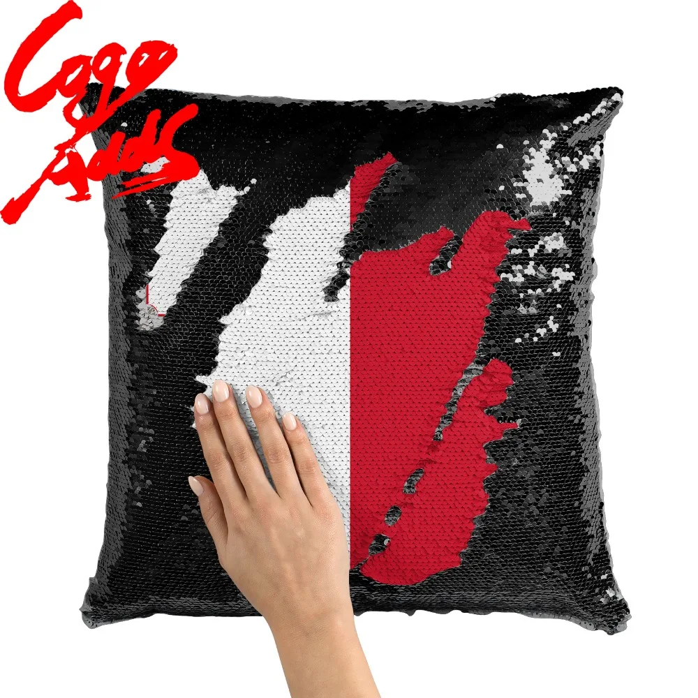 

Malta home decoration accessories room decoration cushion cover throw pillows reversible mermaid sequin pillow case cover