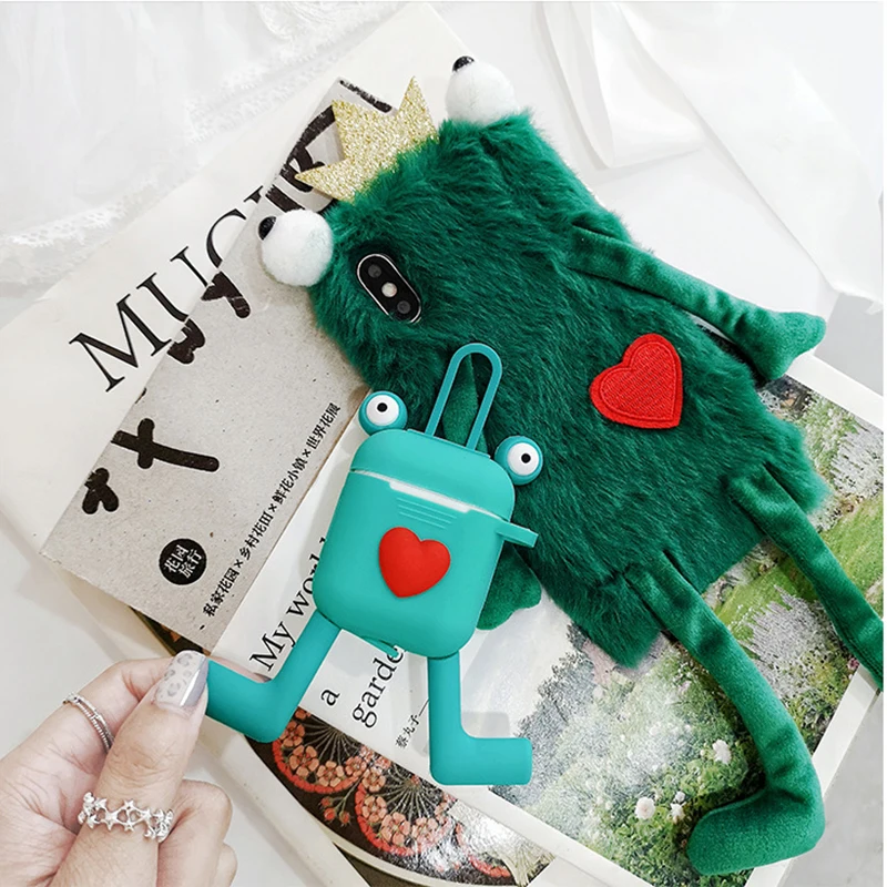 Cute Cartoon frog Case For AirPods Protective Cover Skin Accessories for Apple Airpods Bluetooth Wireless Earphone Charging Box