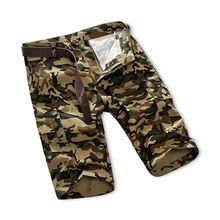 Летние камуфляжные брюки-Карго короткие Для мужчин Повседневное короткие регулярные карманы военные брюки без пояса 4XL Для мужчин повседневные шорты шорты мужские