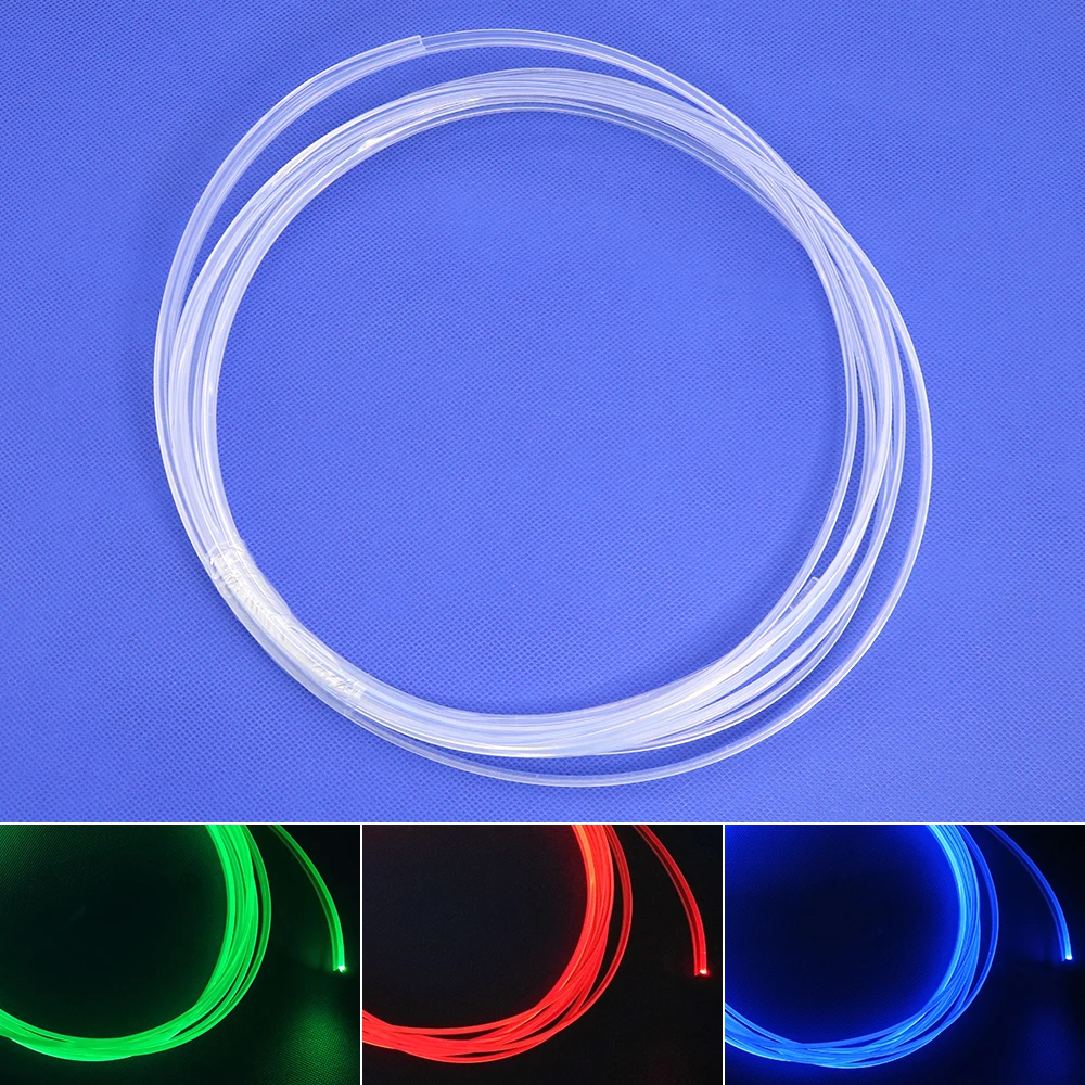 Юбка сторона свечение 3 мм Диаметр пластик PMMA волоконно-оптический кабель 50 м/100 м для автомобиля декоративное освещение