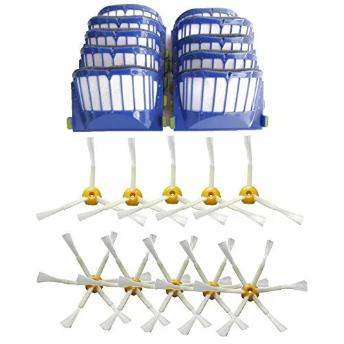 

Free Shipping 10 x Aero Vac Filter & 10 x Side Brush for iRobot Roomba 500 600 Series 536 550 551 552 564 620 630 650 660