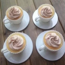 4 шт силиконовые чашки для кексов, форма для выпечки кексов, чайных блюдцев, форма для чайных чашек+ 4 шт блюдца