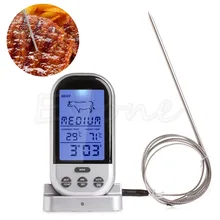 Digital Wireless Remote Kitchen Oven Food Cooking BBQ Grill Smoker Meat Thermometer With Probe and Timer