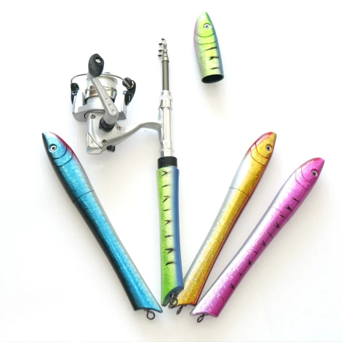 

1M Pocket fishing rod Telescopic Mini Fishing Rod Pen Shape Pencil Fishing rod With Reel Wheel Children's Fishing rod A060
