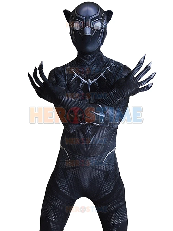 Free Shipping 3D Shade Civil War Black Panther Costume