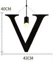 Английский алфавит, подвесные светильники, светодиодный светильник для кухни, светодиодный светильник, прикроватная подвесная потолочная лампа, Светильники для спальни, гостиной - Цвет корпуса: V