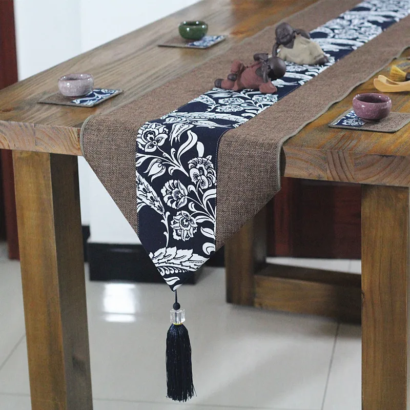Tassel New Patchwork Table Runner Chinese style Rectangle Coffee Table