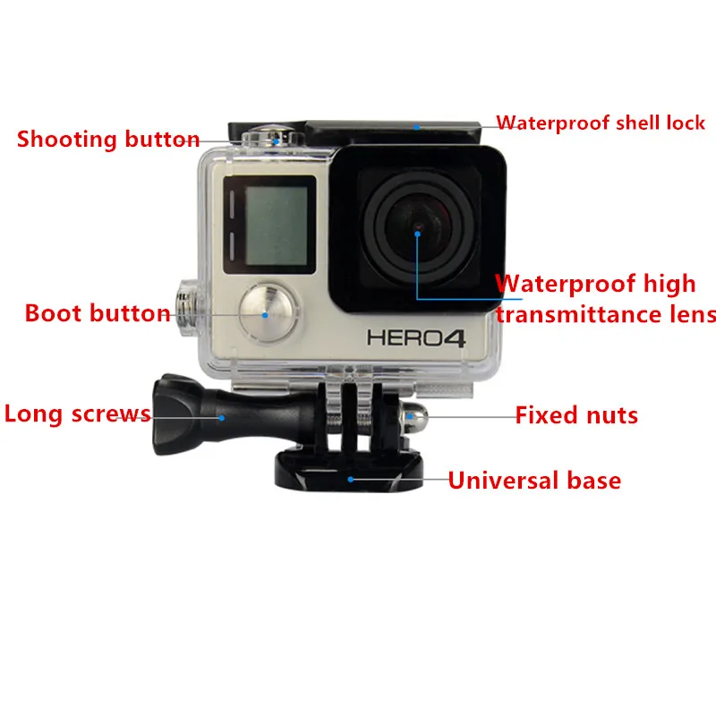 For Gopro Waterproof Protective Case Housing Adjustable Chest Strap Wearing Diving Set for Gopro hero 4 3+ Camera Accessories  (8)