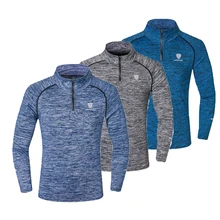 Новая футболка сжатия колготки для новорождённых для мужчин Фитнес Бег Рубашка дышащая с длинным рукавом Спорт бег тренажерный зал