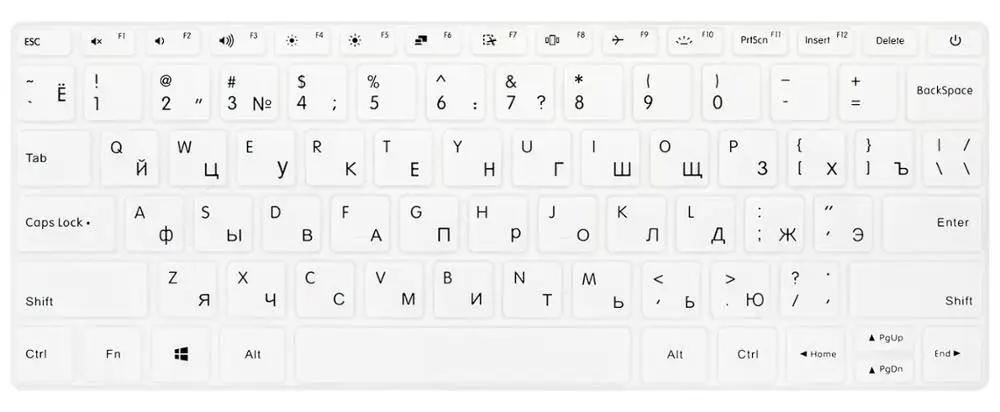 Силиконовый чехол для русской клавиатуры для ноутбука Xiaomi mi Air 13,3 дюймов, Защитная пленка для клавиатуры для Xiao mi 13, синий, серебристый - Цвет: White