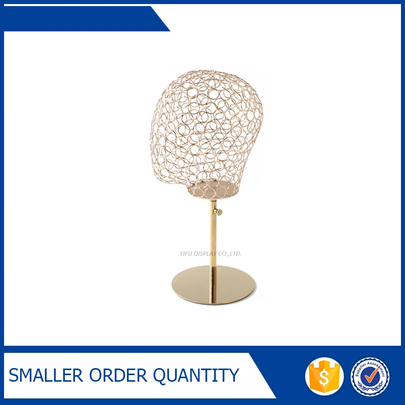 Free Shipping Metal Gold Hat Display Stand, Polished Gold Cap Display