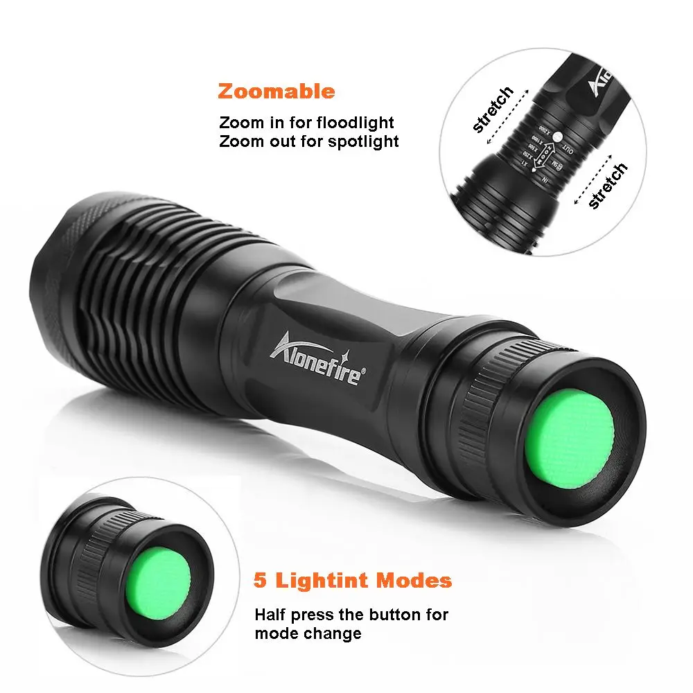 Тактический фонарик AloneFire E007 Cree XM L T6 L2 U3 светодиодный масштабируемый для рыбалки