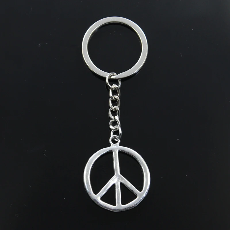 

Fashion Keychain 34x30mm peace symbol Pendants DIY Men Jewelry Car Key Chain Ring Holder Souvenir For Gift
