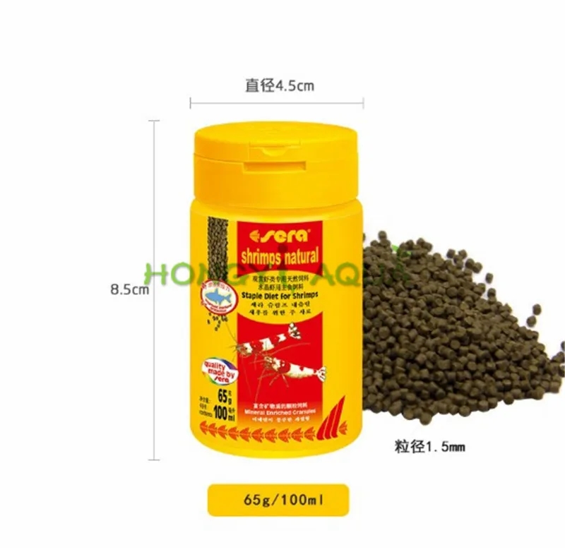 65g 100ml Сывороток красная пчела креветки штапельного диета Маленькая Тропический гранулы медленно опускается на дно в воде креветка, еда питание 65 г/100 мл 165 г/250 мл - Цвет: 65g 100ml