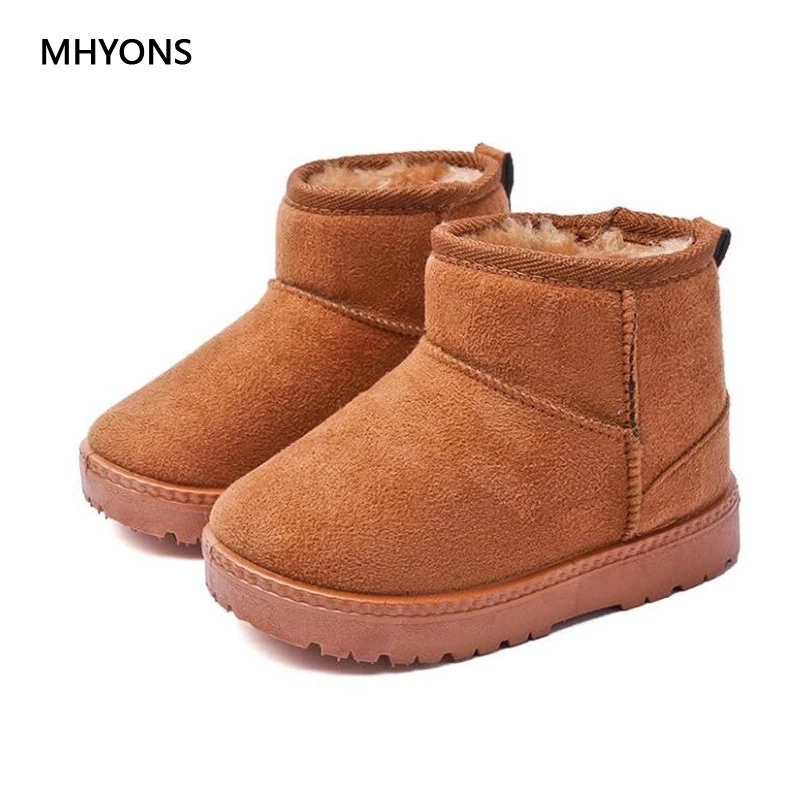MHYONS/2018 Новые детские сапоги для мальчиков и девочек зимние ботинки бархатные