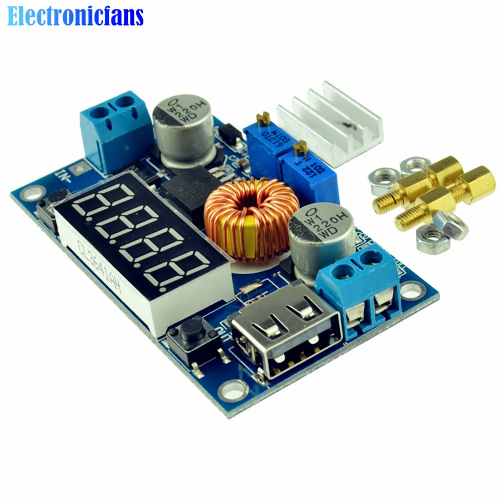 

DC-DC 5A Digital LED Drive Lithum Battery Charger Module CC/CV USB Step Down Buck Converter With Voltmeter Ammeter