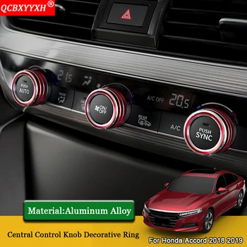 

QCBXYYXH Car-styling Central Control Air Conditional Control Switch Knob Case Ring Auto Sequins For Honda 10th Accord 2018 2019