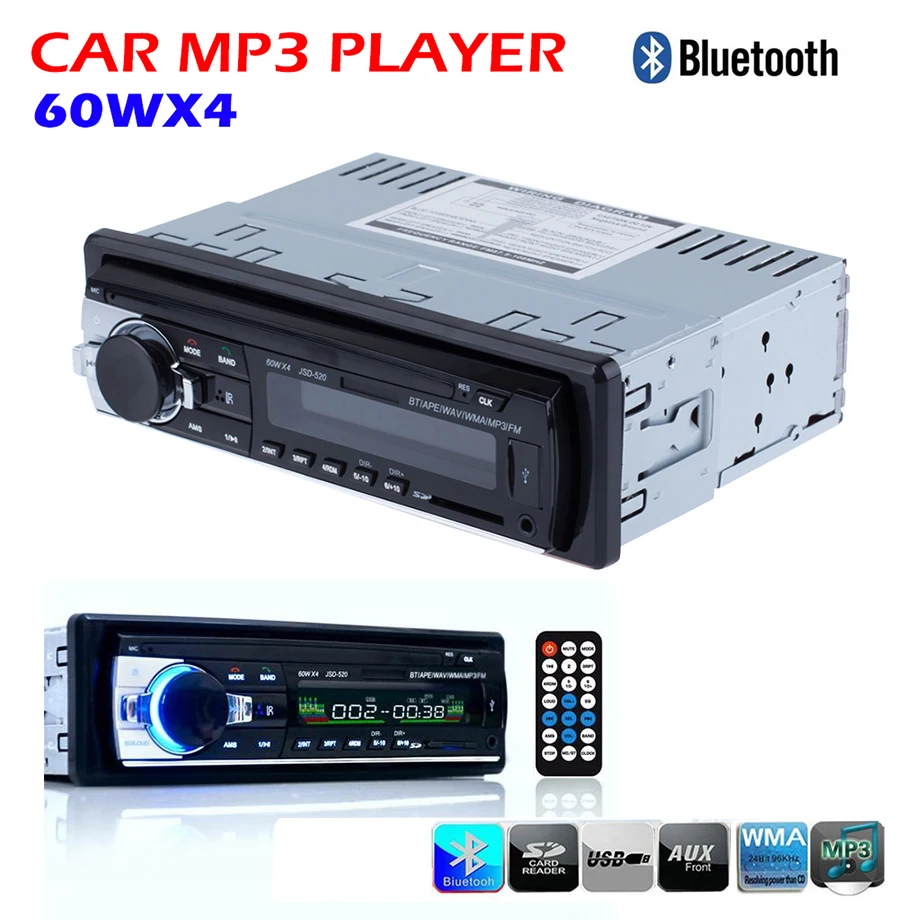 Хит продаж 12 В Многофункциональный Bluetooth автомобильный стерео fm радио MP3 аудио