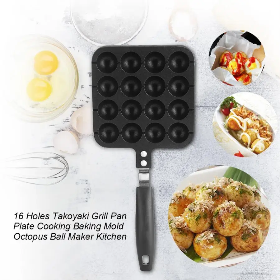 Новый стиль 16 отверстий Takoyaki гриль для торта сковорода Осьминог шариковая