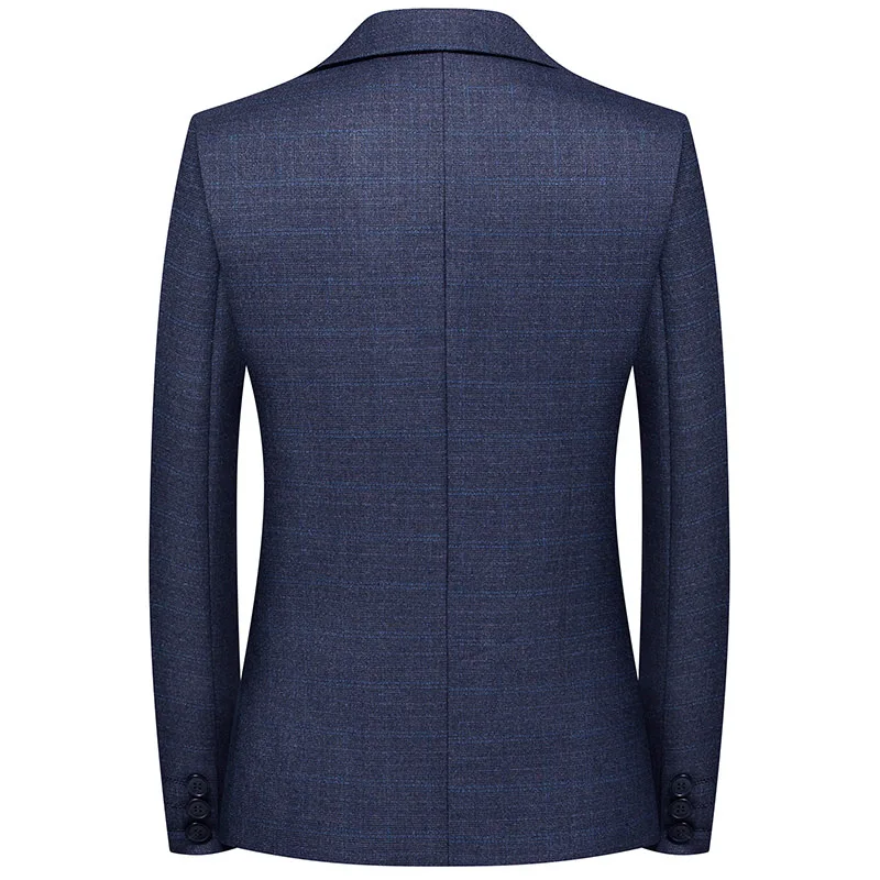2019 Men'S Slim Blazer Quality Men'S Business Casual Single-Breasted Suit Men'S Simple Fashion Trend Wild Grid Single West