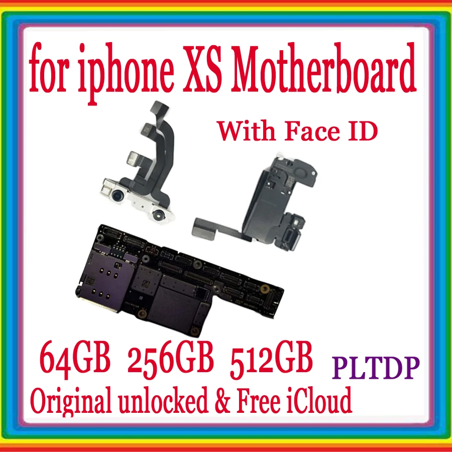 

Factory Unlocked For iPhone XS Motherboard 64GB 256GB 512GB With Chips 100% Original For iPhone XS Logic Board with/No Face ID