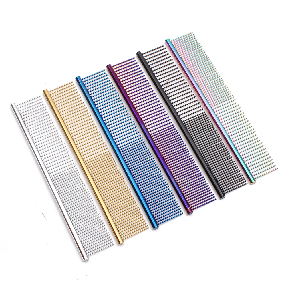 

6703 10Pcs Stainless Pet Dog Comb for Dogs Cats Hair Removal Single Row Straight Comb Puppy Hair Grooming Tool Animal Products