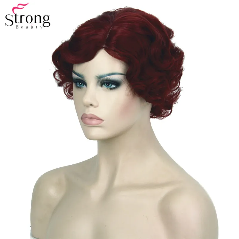TY 321 #BUG Flapper Wig  Burgundy Retro wigs (3)