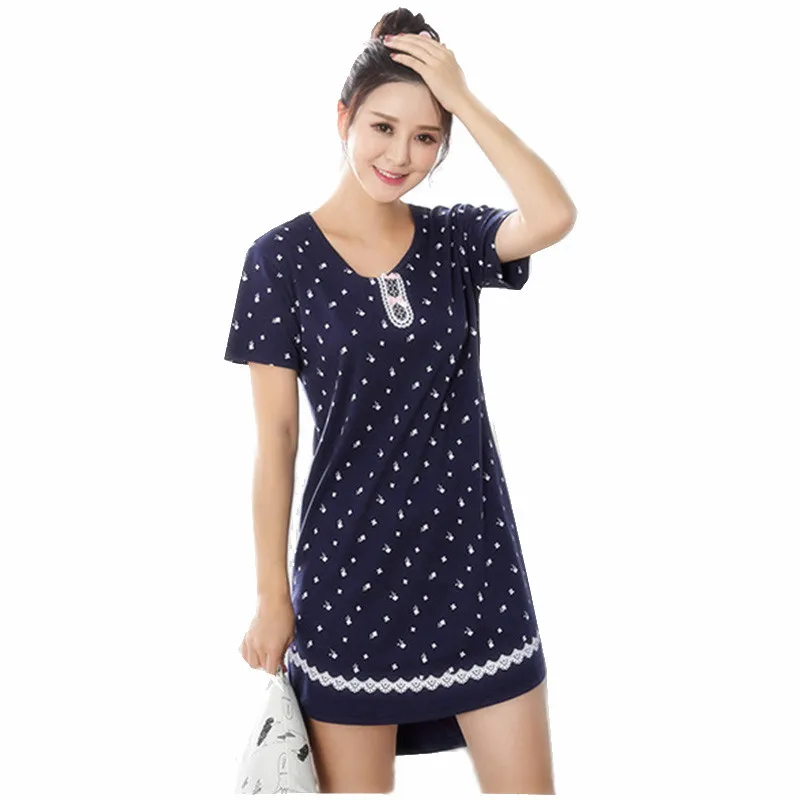 Buy 2017 New Cotton Nightgown Women Sweet Girl Lounge