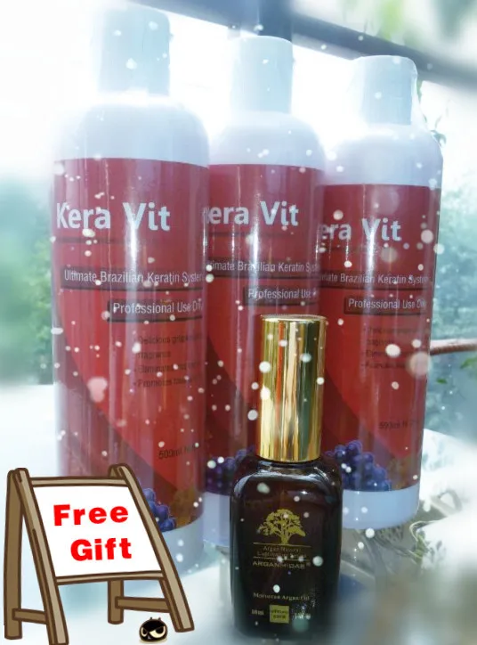 Hot sale Brazilian keratin treatment hair straightening for hair care buy 3 pcs get one piece 100ml argan oil gift