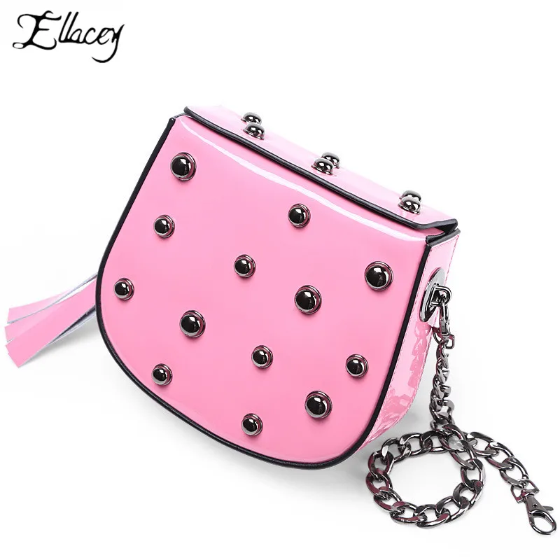 

Ellacey 2018 New Women Fashion Genuine Leather Shoulder Bag Ladies Party Luxury Rivets Crossbody Bags For Women