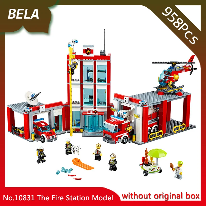 

Bela 10831 958Pcs City Series The Fire Station model Building Brick Blocks Children Gift Toys Compatible With Legoings