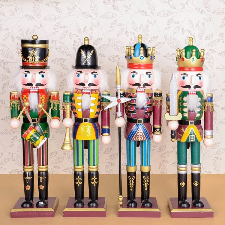 30cm Nutcracker Puppet soldiers Christmas wooden home 