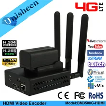 Unisheen 4G LTE H.264 H.265 wifi HDMI видео передатчик Датчик ip rtmps прямая трансляция беспроводной youtube facebook wowza vmix