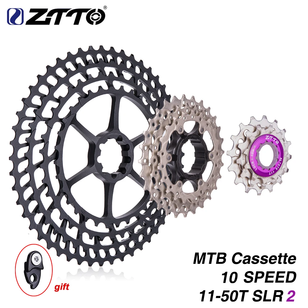ZTTO MTB 10 скоростей 11-50T SLR2 Ультралегкая кассета 10s 50T Freewheel CNC 454% Ratio Запчасти для горного велосипеда m6000