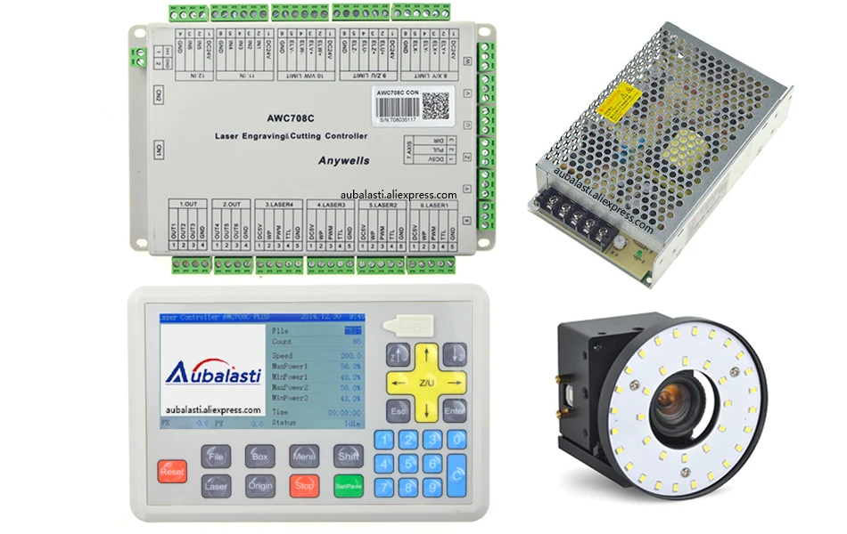CCD лазерного видения позиционирования системы AWC708PLUS+ CCD камера двойной светодио дный светодиодные лампы питание 24V3A 1 шт
