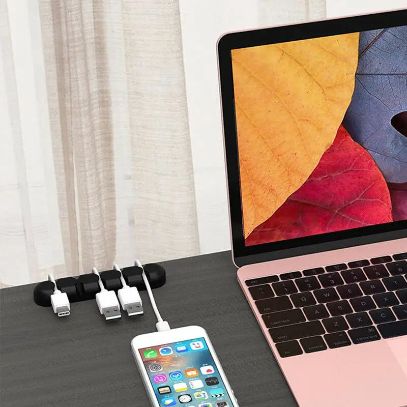 Desktop Cable Wires Manager Silicone Wire Holder Data Cables Storage Winder Desktop Cable Wires Manager Silicone Wire Holder Data Cables Storage Winder