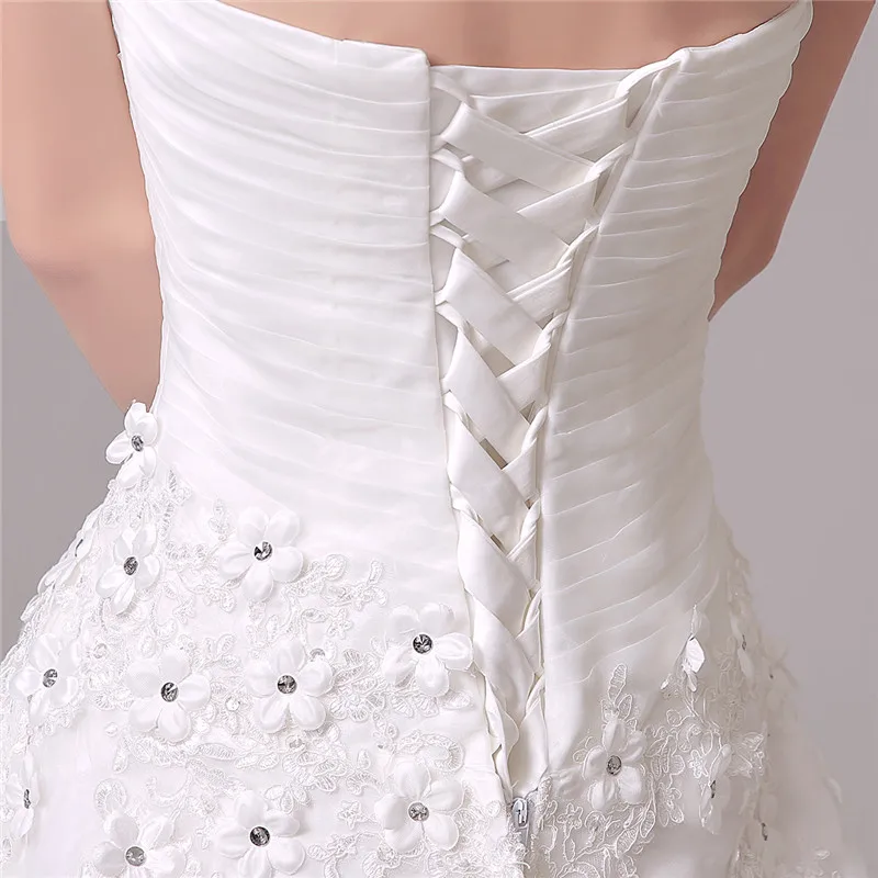 Robe De Mariage Милая Линия с цветами и кристаллами органзы Длинные свадебные платья для невесты для женщин Vestido Novia