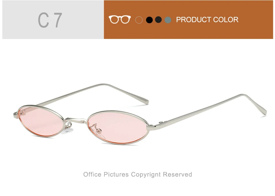 jumlai men Small Oval Sunglasses Fashion Metal Frame Men Clear Red Yellow Lens Shades Sun Glasse UV400  (6)