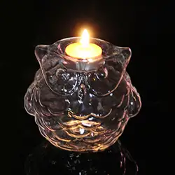 Сова Форма стеклянный подсвечник с свеча украшение дома освещение Романтический