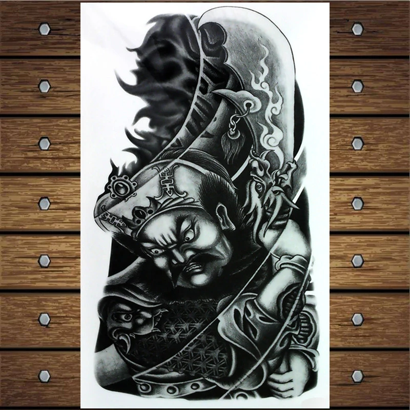 Y Xlwn Chinese Warrior Diy Body Art Tattoo Vivid Temporary Tattoo Sticker Waterproof Design Tattoo Temporary Tattoos Aliexpress