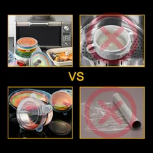 Новая многоразовая силиконовая Пищевая контейнер с крышкой, покрывает обертка для еды, свежесть, растягивающийся бытовой кухонный набор MK