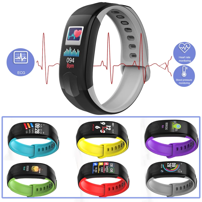 

Smart Sport Wristband ECG PPG Heart Rate Blood Pressure Measurement Tracker with HRV Health Index Analysis Remote Caring Family