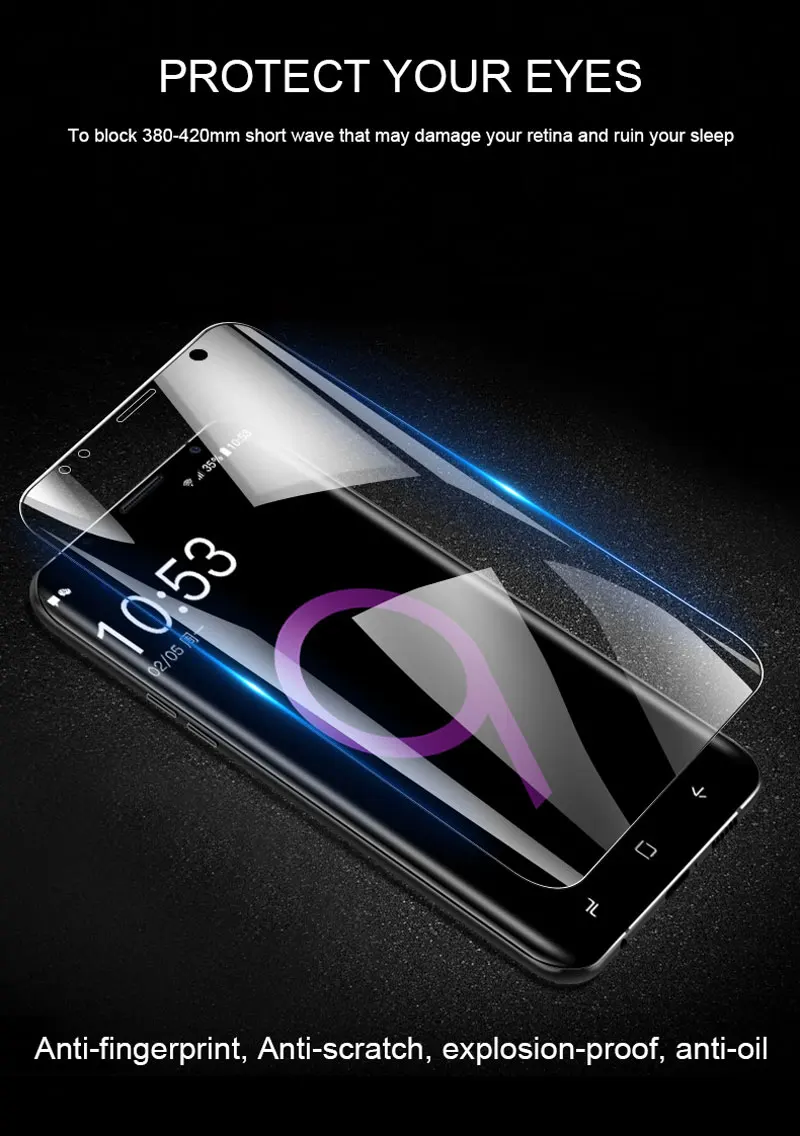 Полное покрытие мягкая Гидрогелевая пленка для samsung Galaxy A3 A5 A7 A8 Plus A9 Защитная пленка для экрана не закаленное стекло