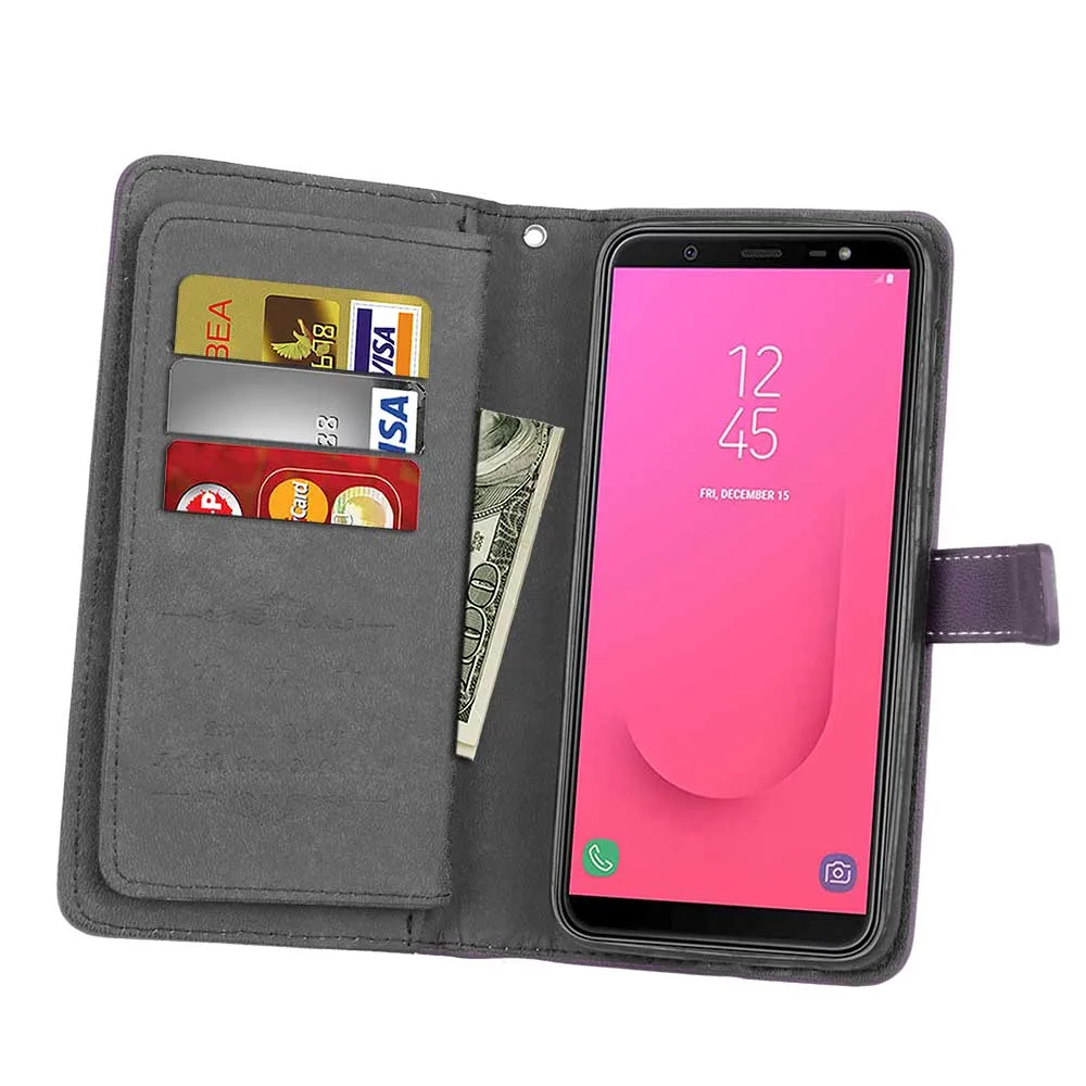 Капа Fundas для samsung Galaxy J8 держатель чехол для samsung Galaxy J8 кожаный чехол для телефона 9 слотов для карт